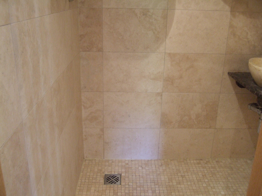 Fire damaged travertine tiles restored in Cirencester