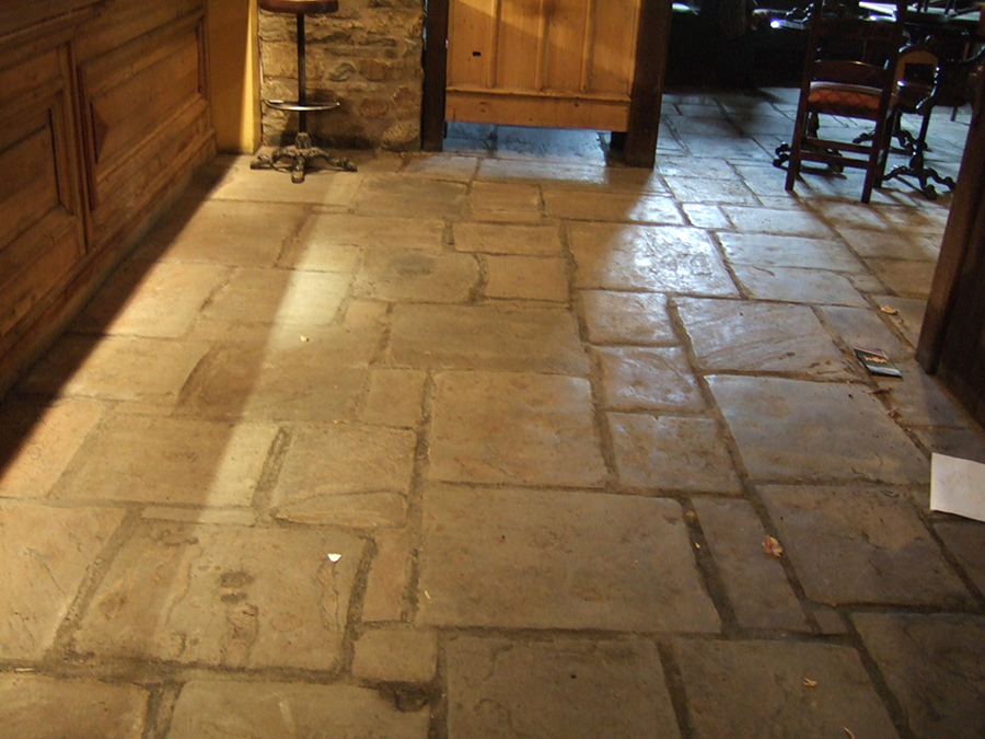 Flood damaged flagstone floor restored in Oxfordshire