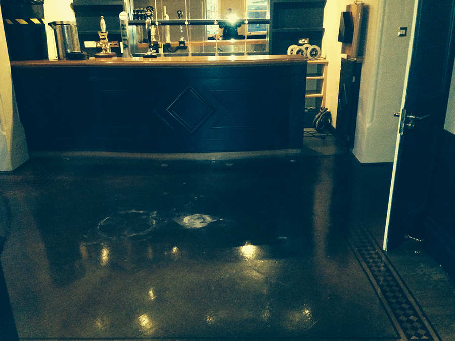 Hotel foyer with parquet marquetry floor